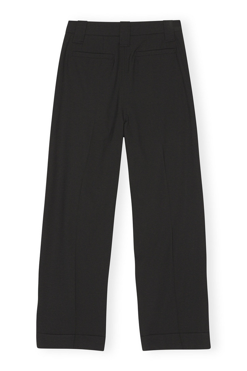 BLACK DRAPEY MELANGE PLEAT PANTS 5