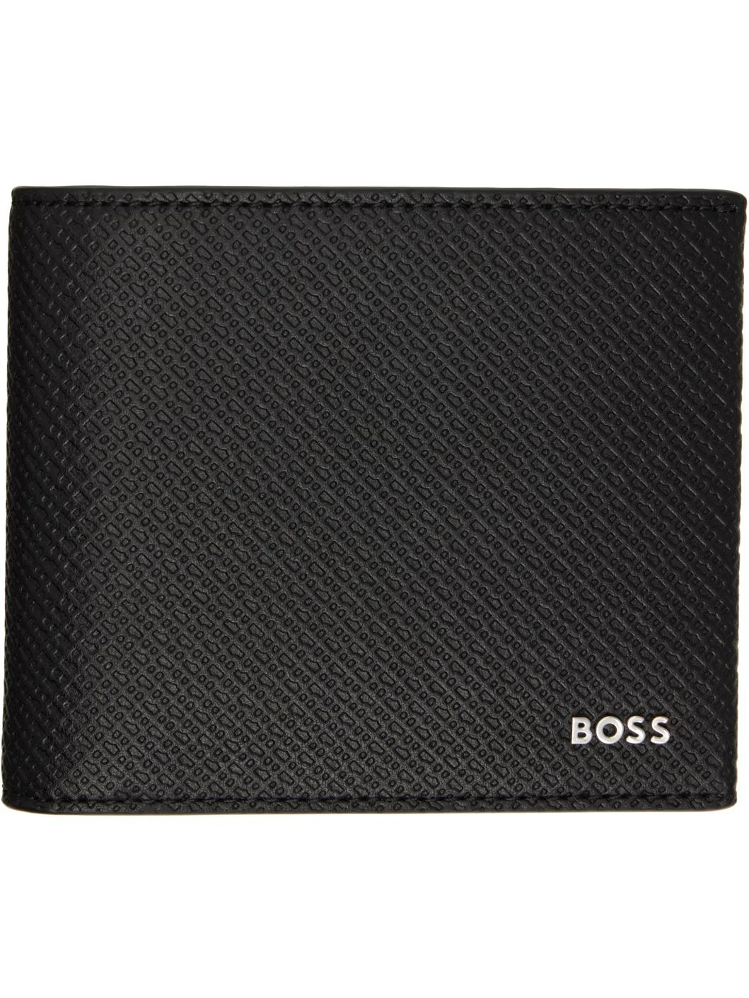 Black Mongoram-Textured Leather Wallet - 1