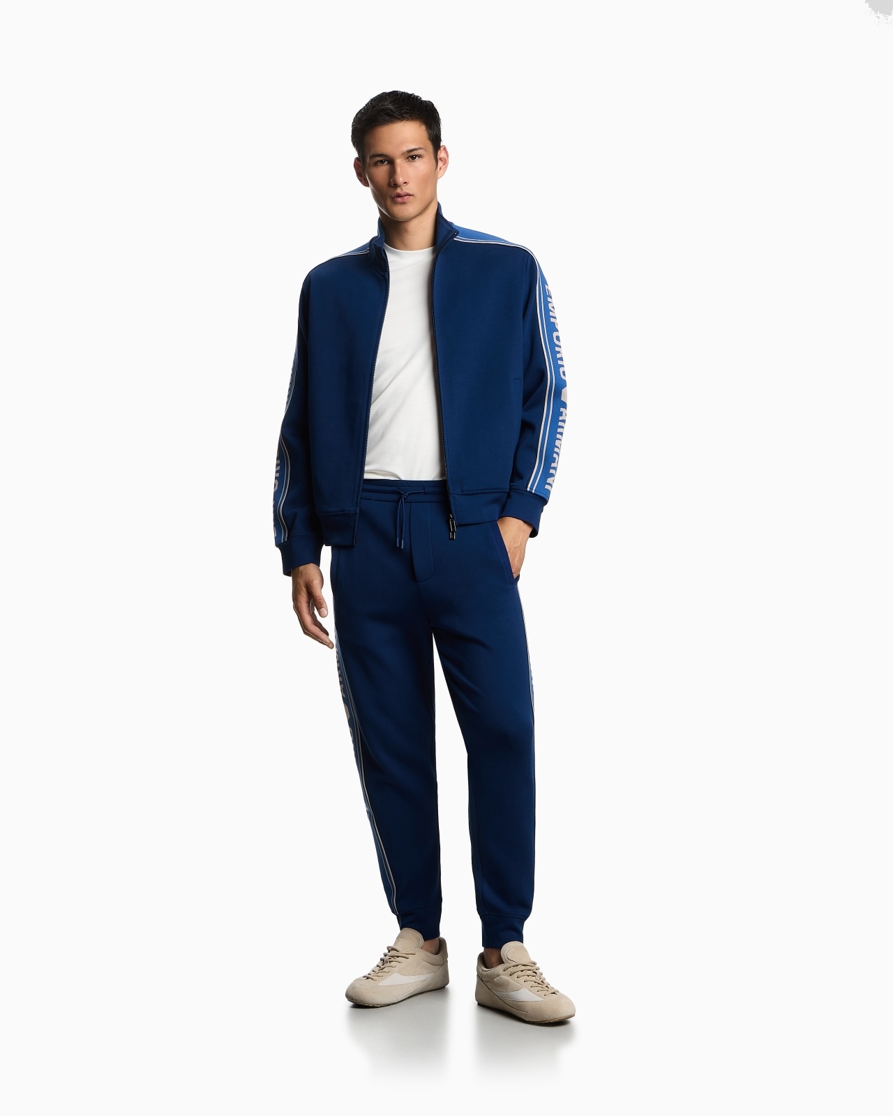 ASV DOUBLE-JERSEY JOGGERS WITH LOGO STRIPES - 2