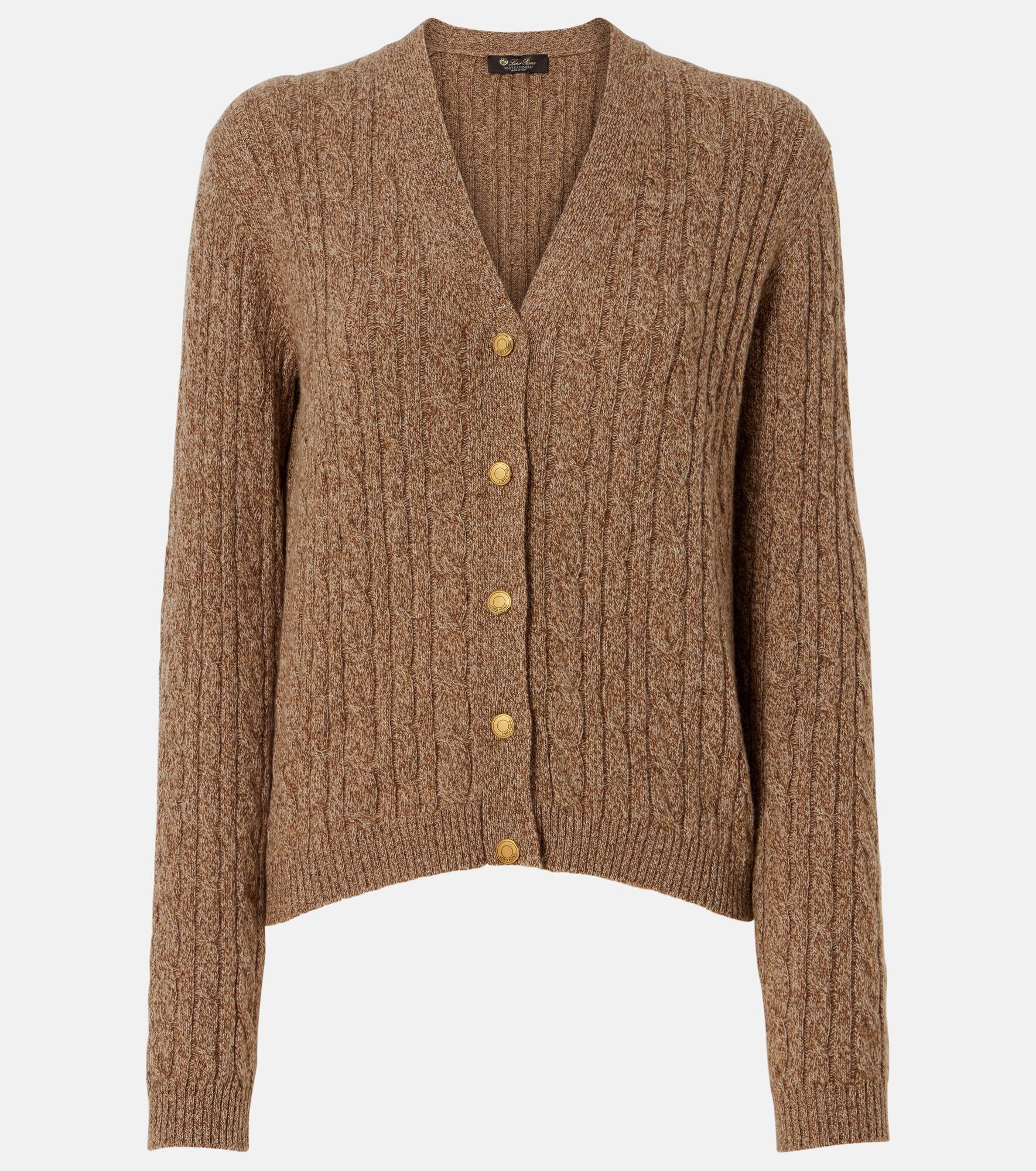 Cable-knit cashmere cardigan - 1