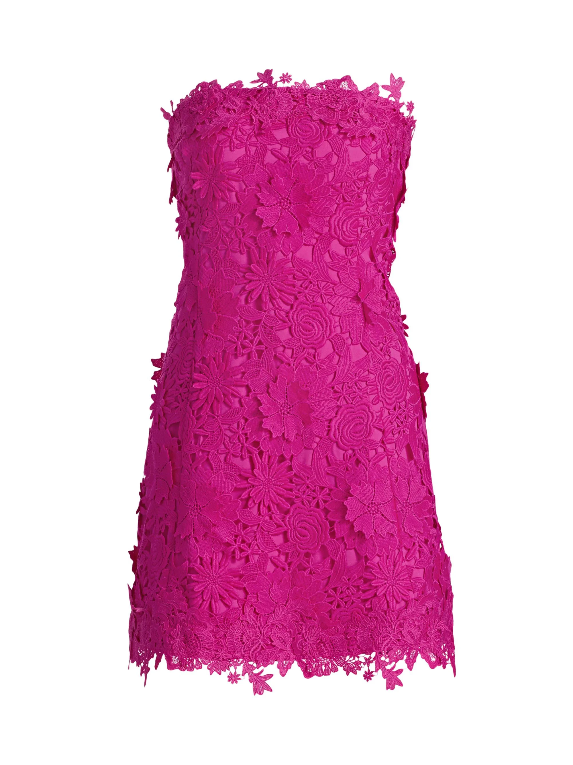 Women's Lydia 3D Guipure Lace A-Line Minidress - Hibiscus - 1
