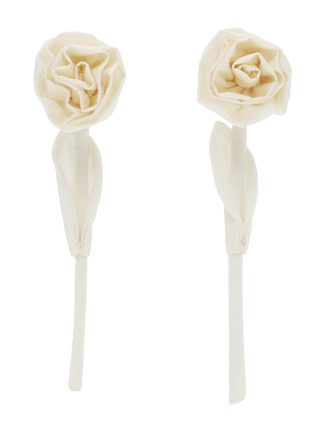 Off-White Rose Earrings - 1