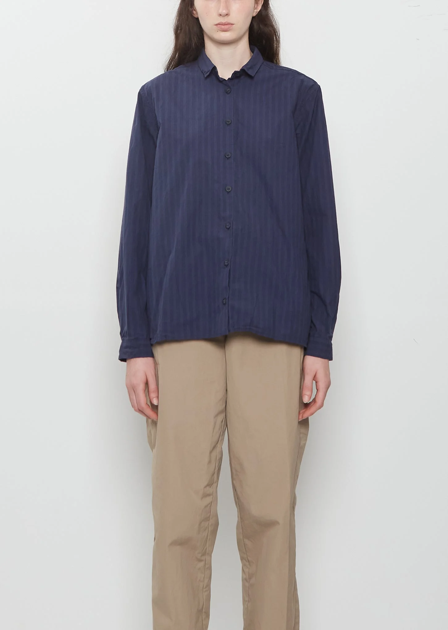 Loose Tyrol Shirt — Navy Stripe - 1