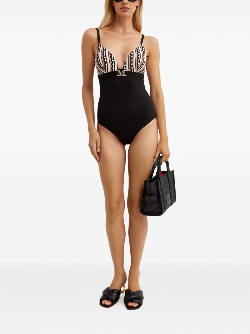 Crystal monogram-print swimsuit 5