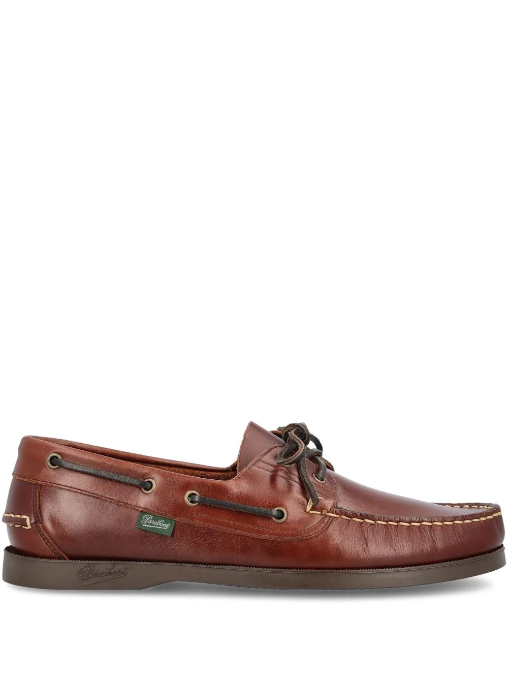 leather lace-up boat shoes - 1
