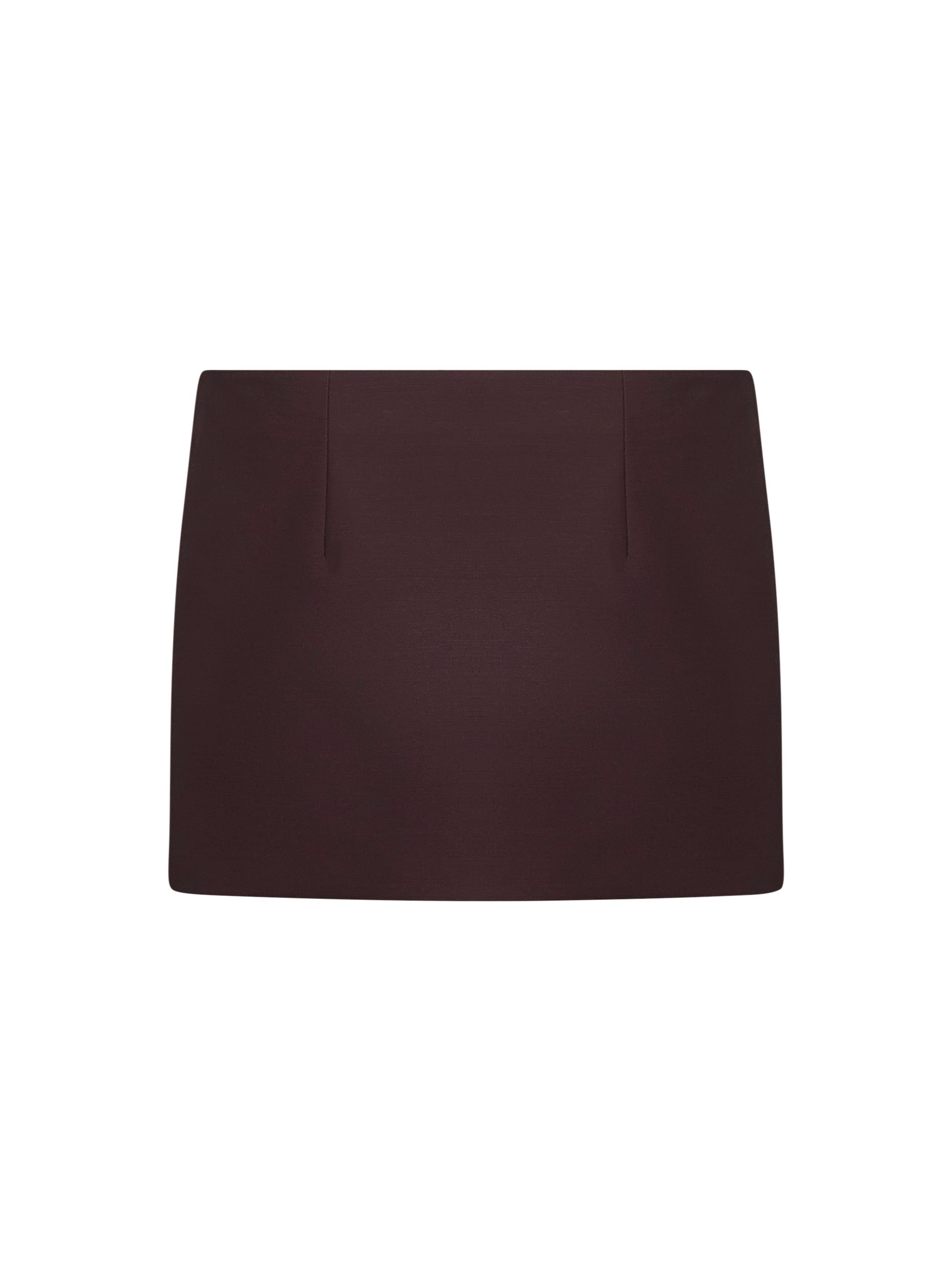 Almandine silk and wool faille Jett mini skirt - 2