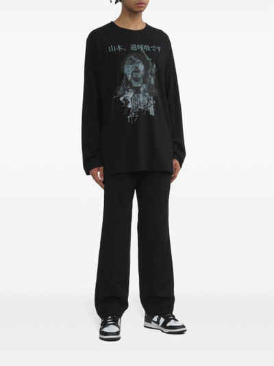 Yohji Yamamoto graphic-print cotton sweatshirt outlook