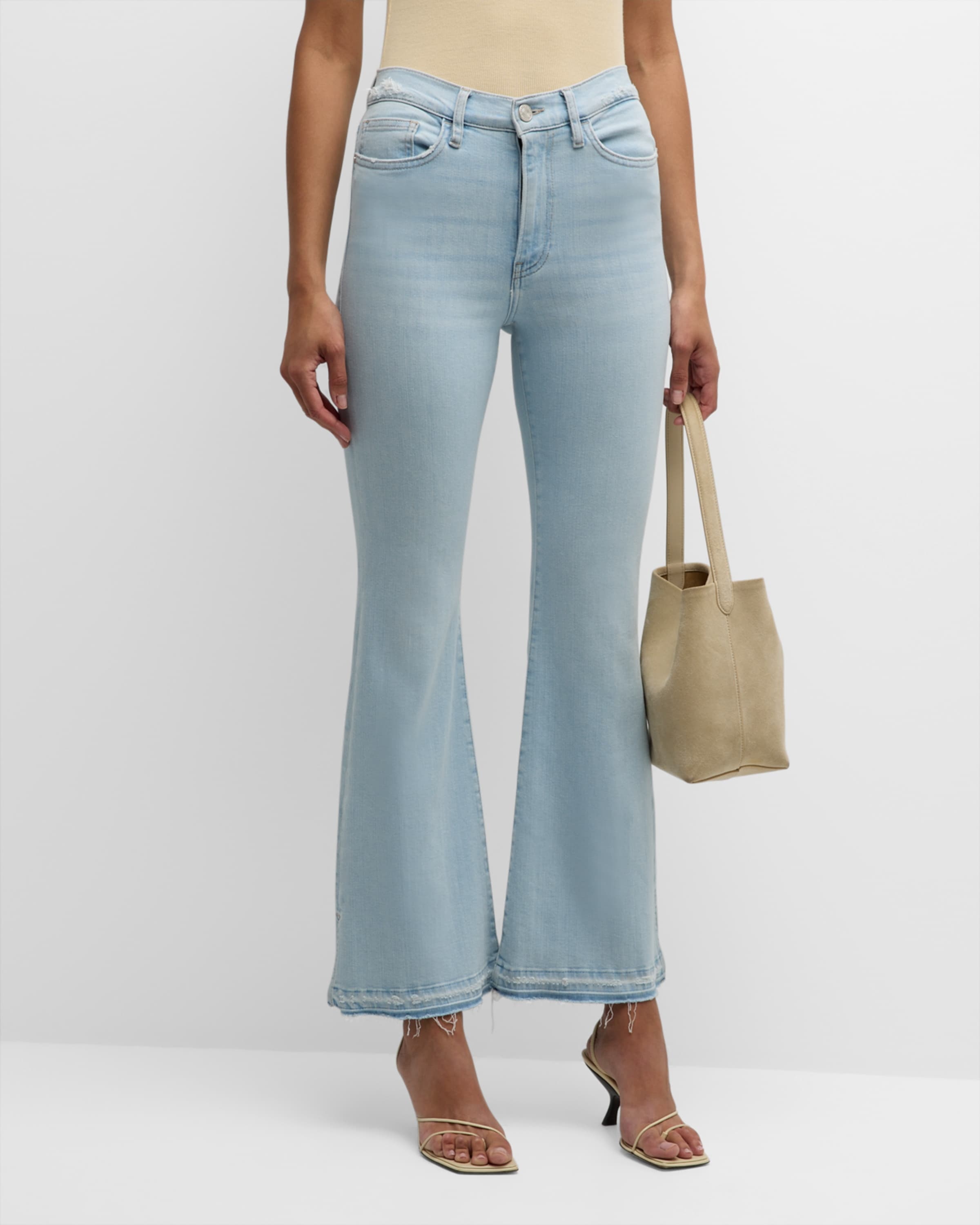 Le Easy Flare Released Fray Side Slit Jeans - 2