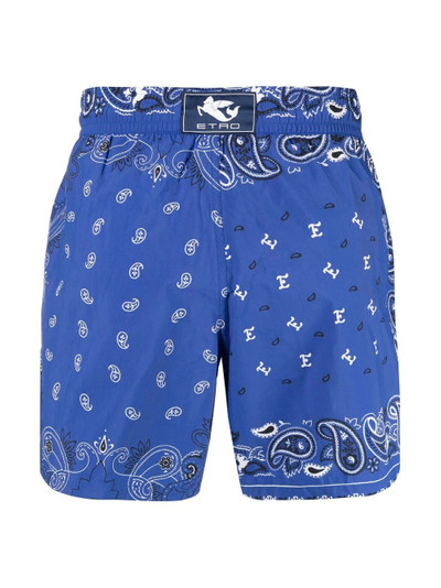 Etro paisley-print drawstring swim shorts outlook