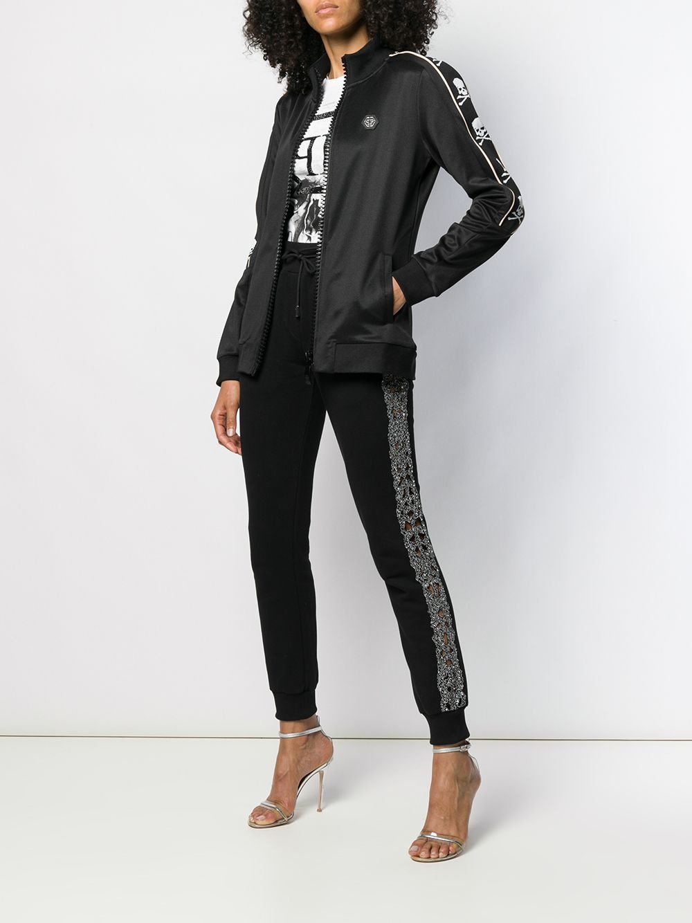 crystal-embellished track pants - 2
