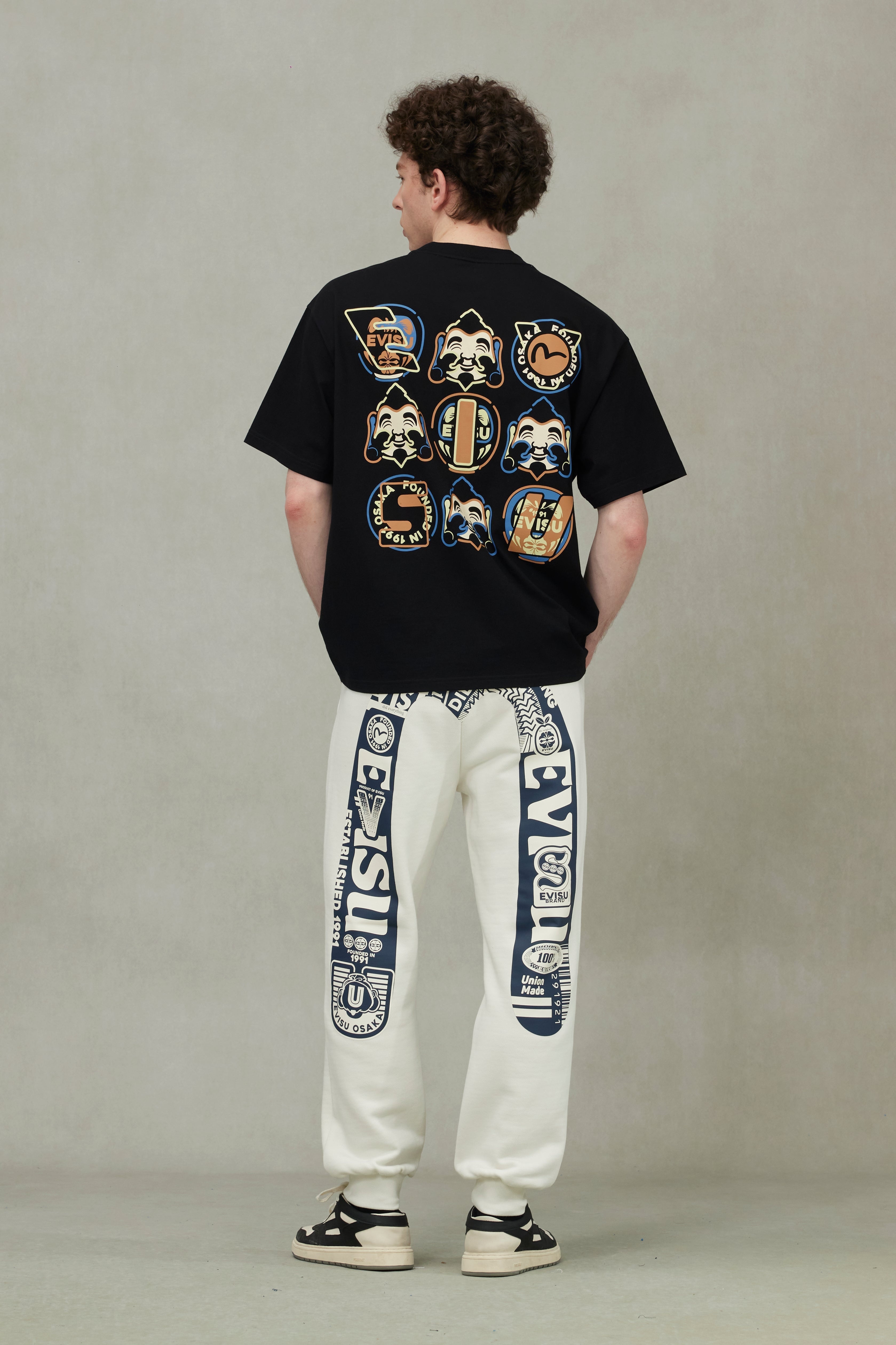 Godhead and Daruma Print Loose Fit T-Shirt - 4