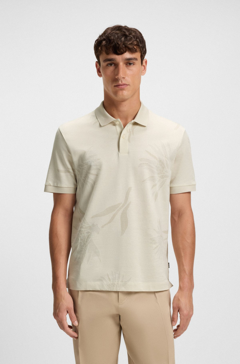 MERCERIZED-COTTON POLO SHIRT WITH FLORAL JACQUARD 2