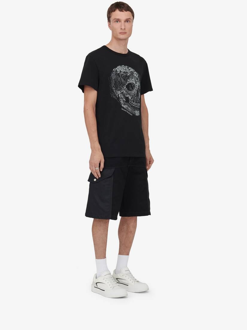 Men's Crystal Skull T-shirt in Black/white - 3