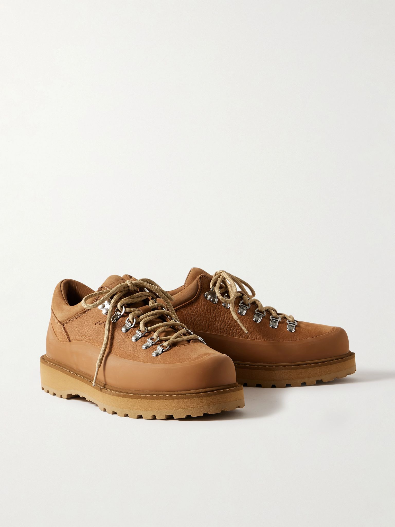 Cornaro Gomma Rubber and Nubuck-Trimmed Full-Grain Leather Sneakers Tan - 4