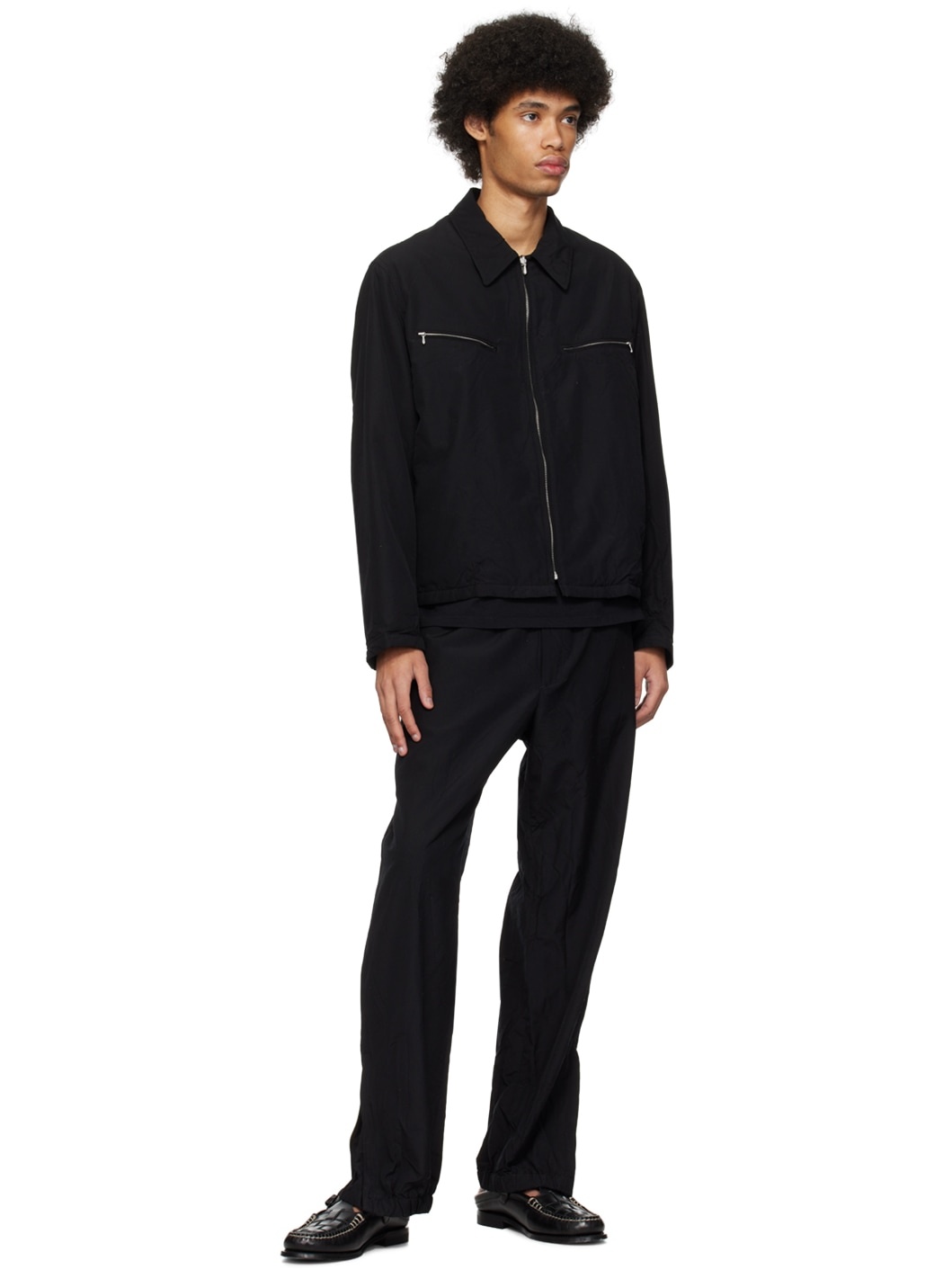Black Crinkled Reversible Jacket - 4