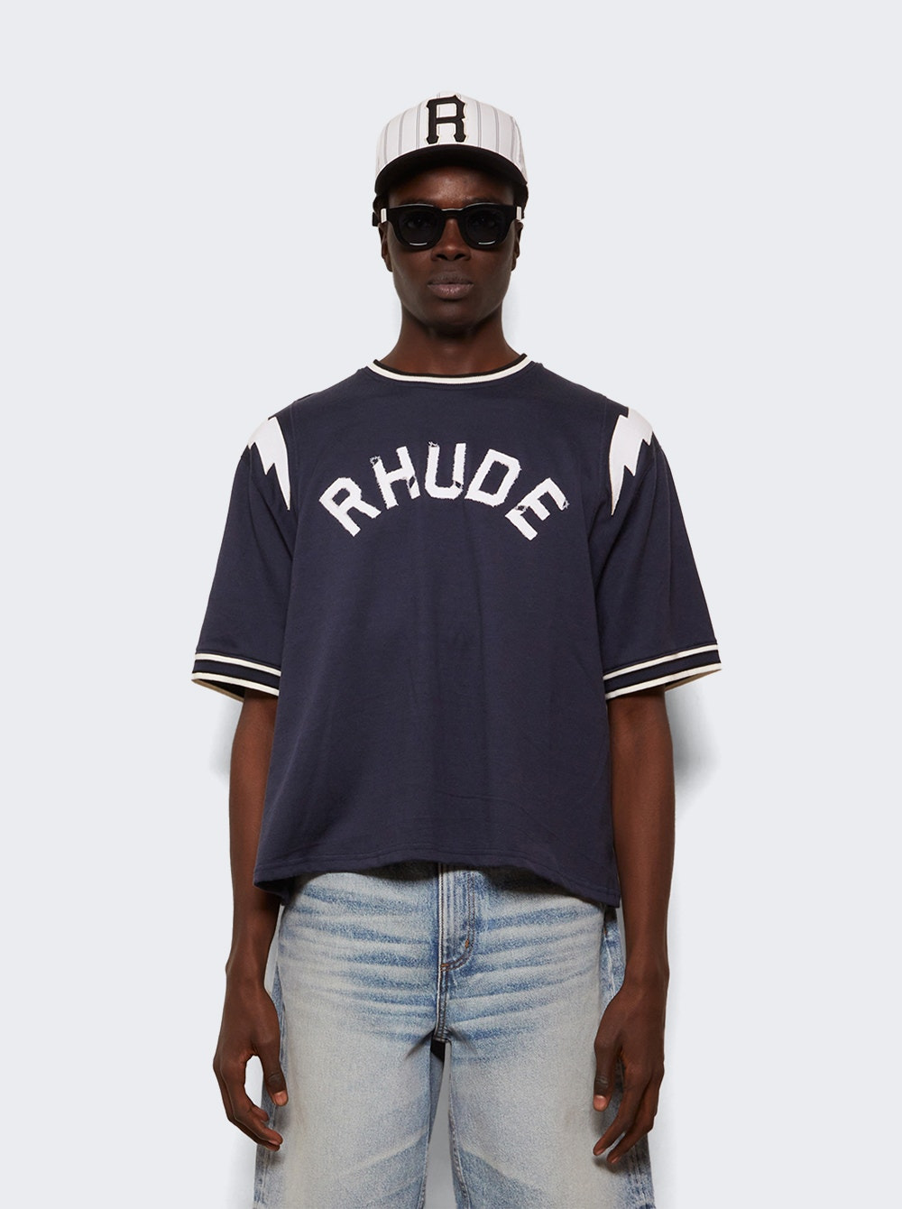 Logo Lightning Ringer Tee Navy - 2