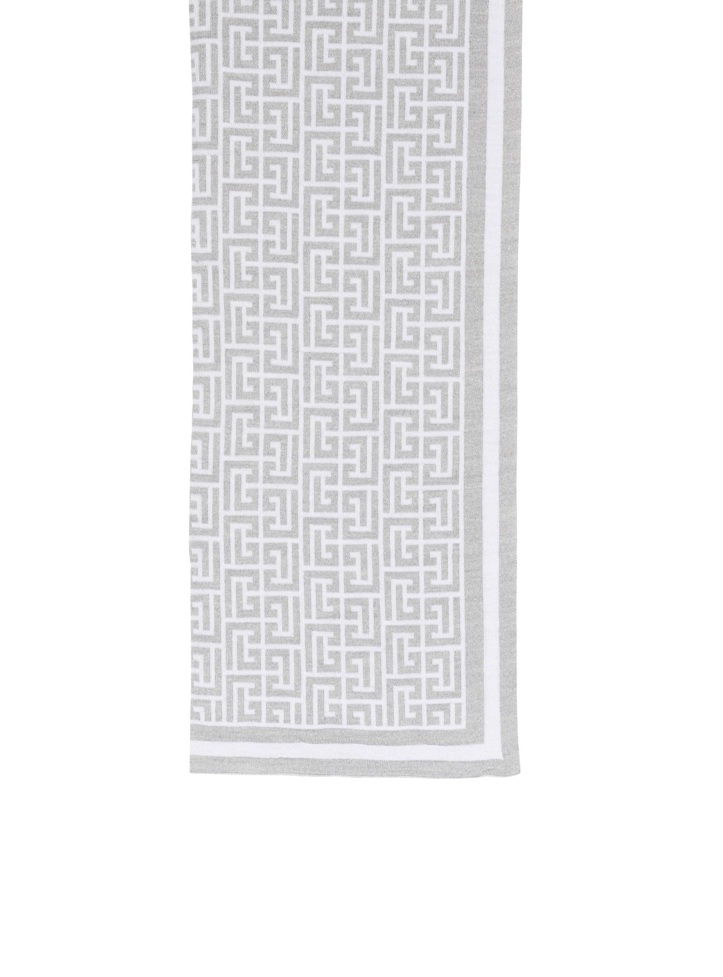 Wool scarf with Balmain monogram - 1