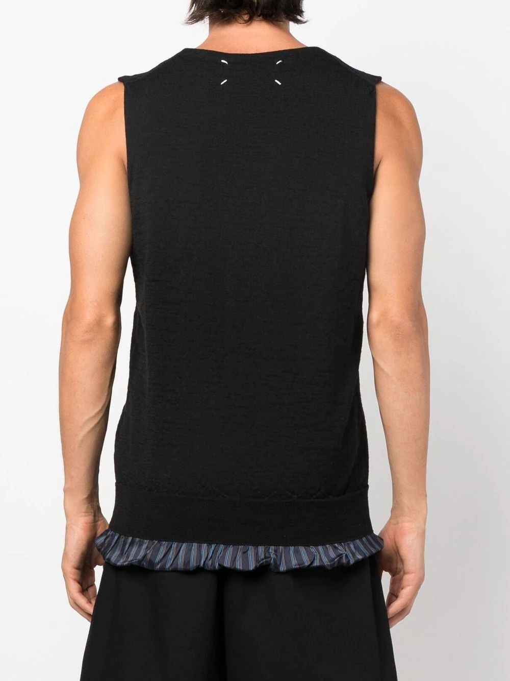 ruched V-neck vest - 4