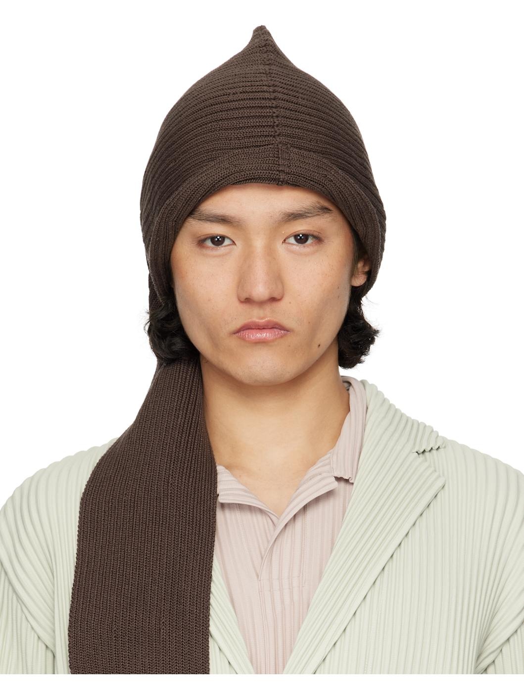 Brown Beanie Scarf - 1