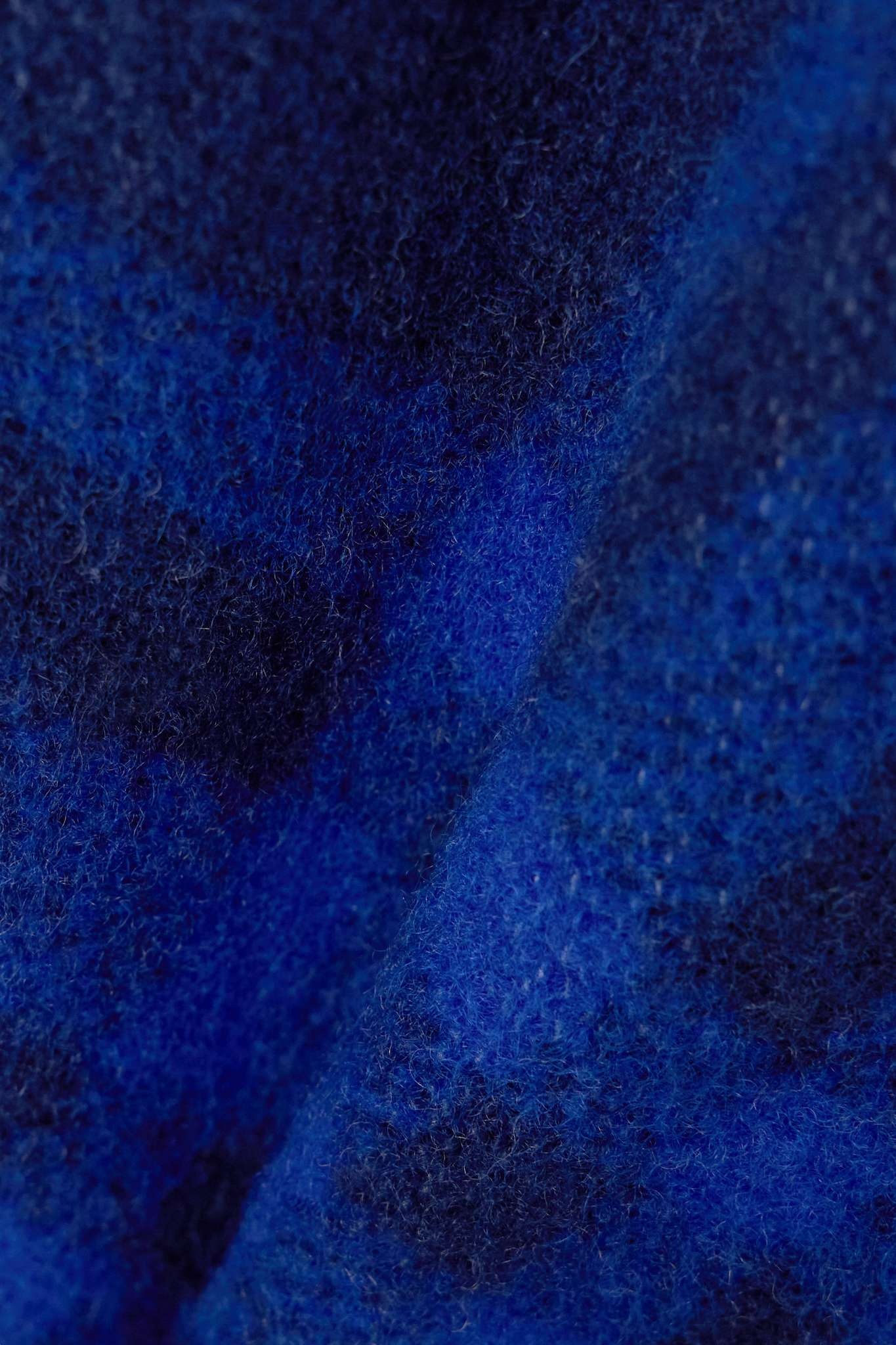 Burberry Equestrian Knight-appliqué fringed scarf - Blue