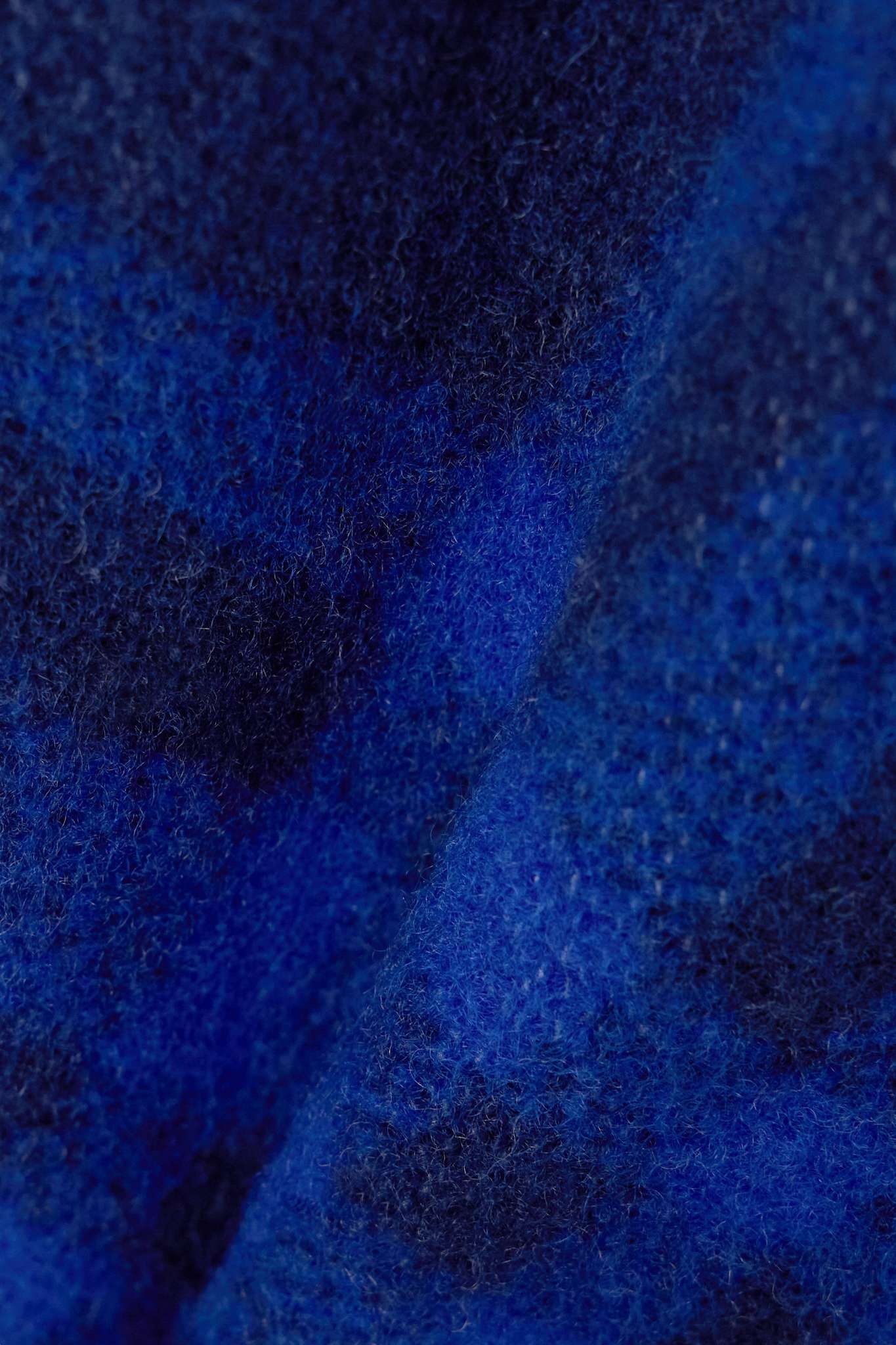 Burberry Equestrian Knight-appliqué fringed scarf - Blue