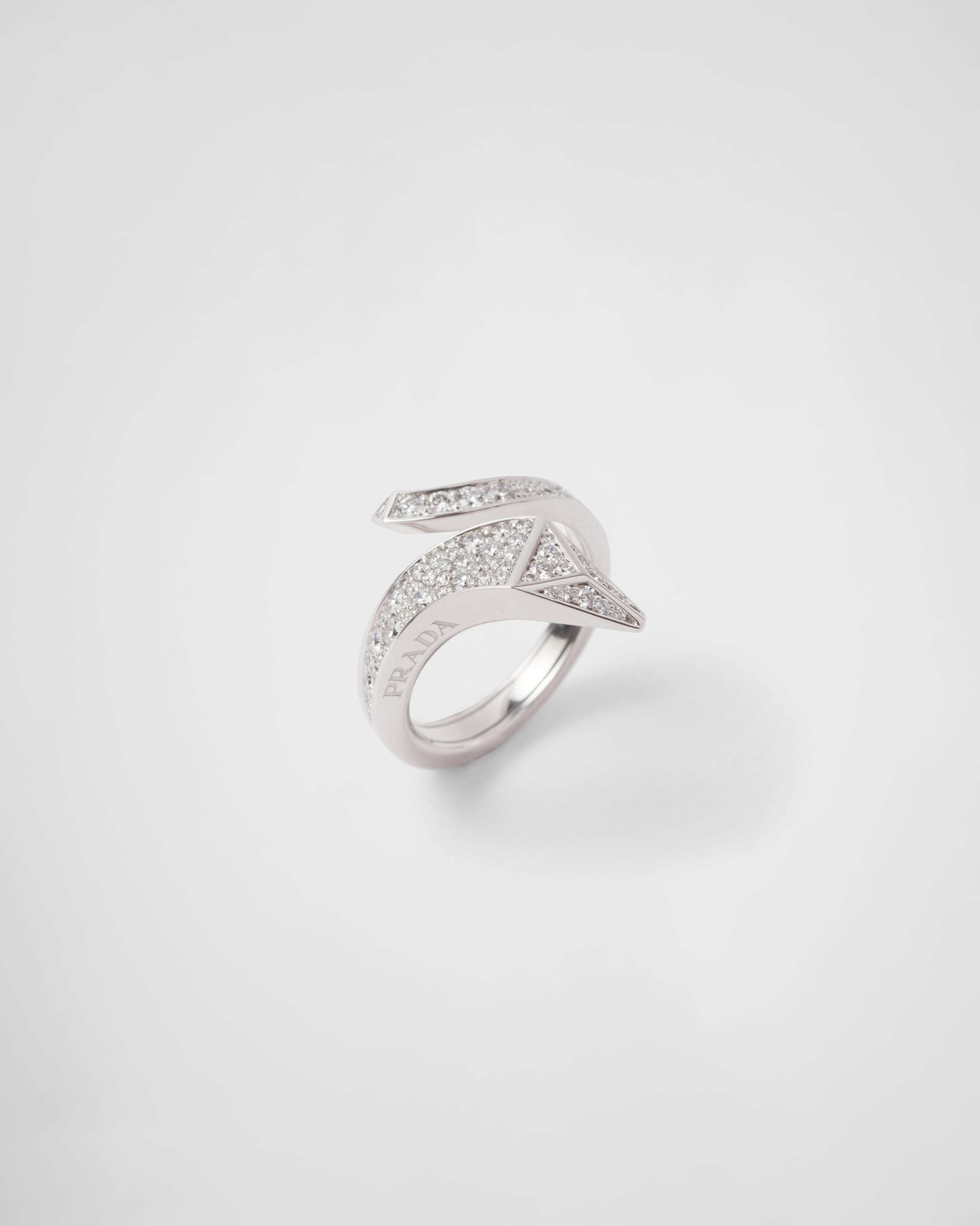 Eternal Gold snake mini ring in white gold and diamonds - 3