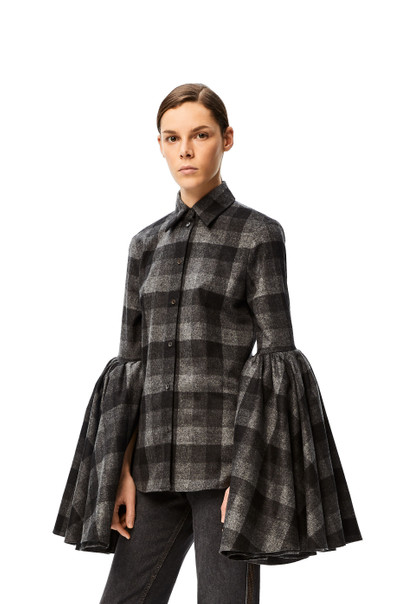 Loewe Bell sleeve shirt in check wool outlook