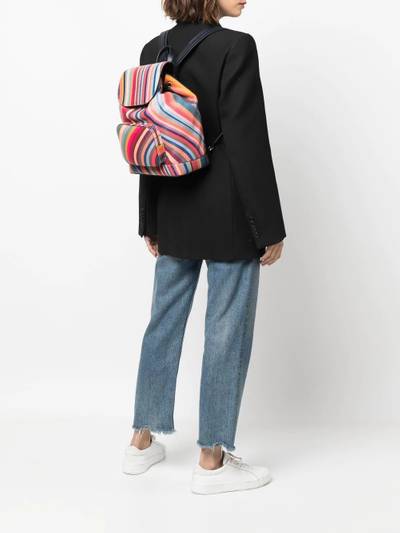 Paul Smith rainbow-stripe leather backpack outlook