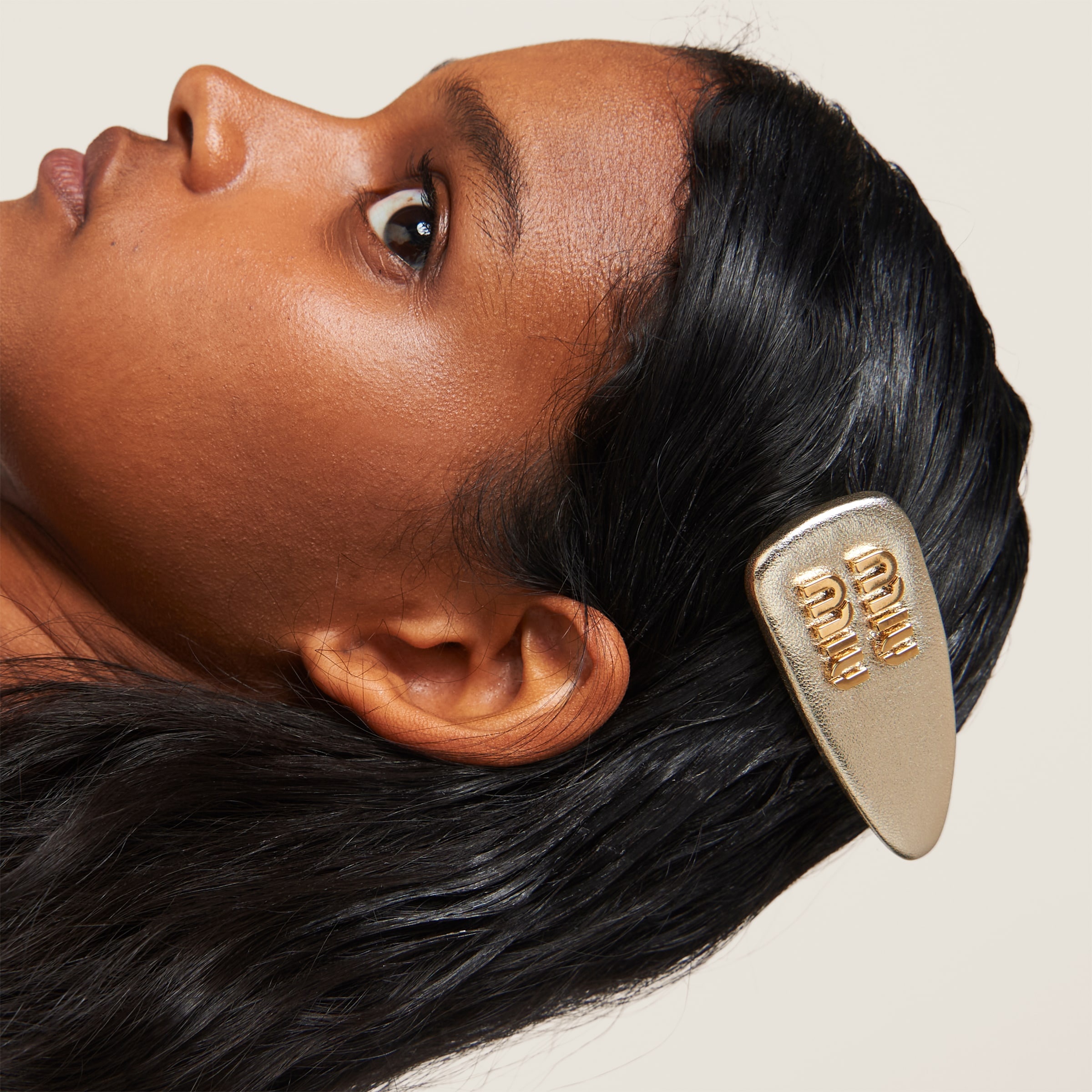 Nappa leather hair clip - 2