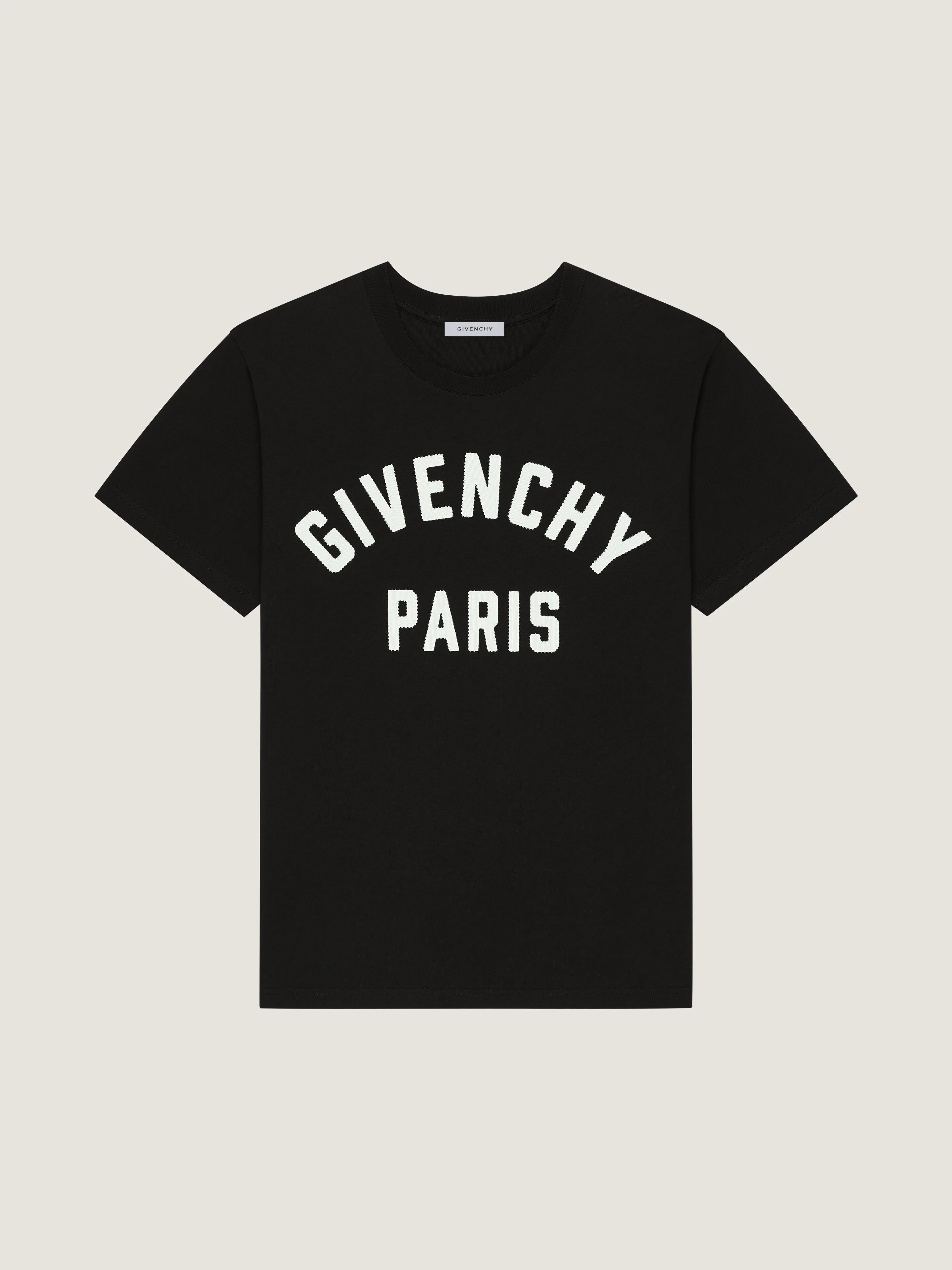 T-SHIRT IN COTTON WITH GIVENCHY PARIS EMBROIDERY - 1