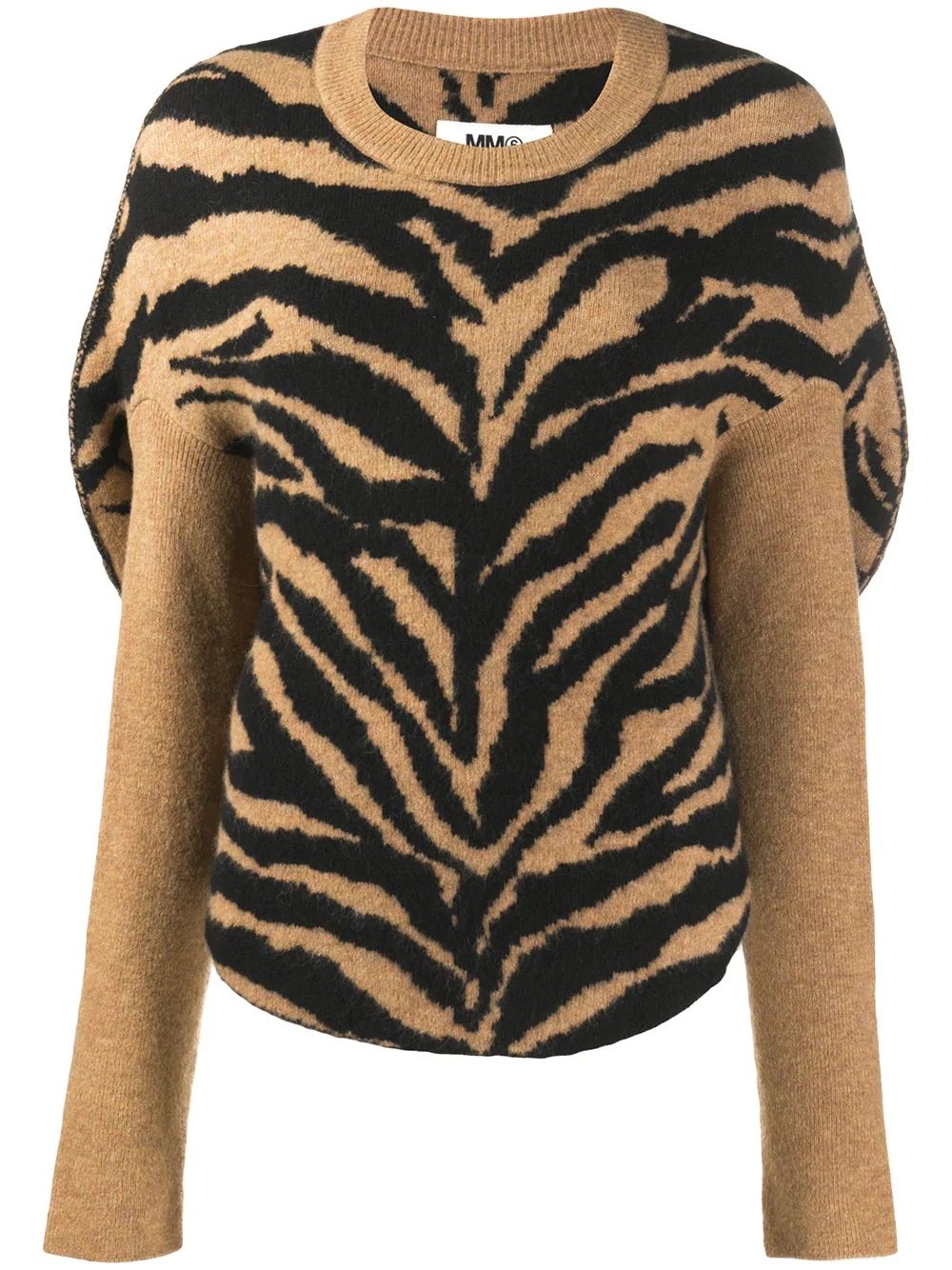 cape back tiger print sweater - 1