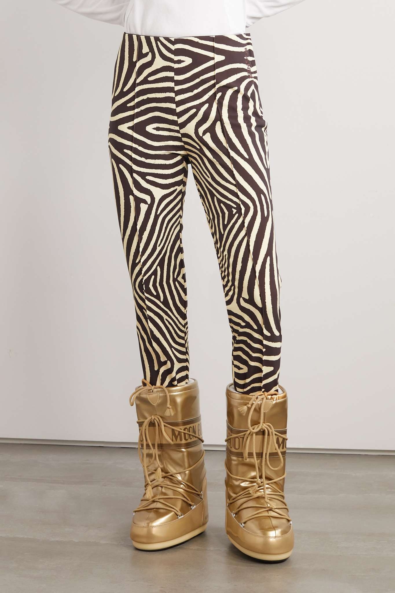 Elaine zebra-print stretch stirrup ski pants - 3