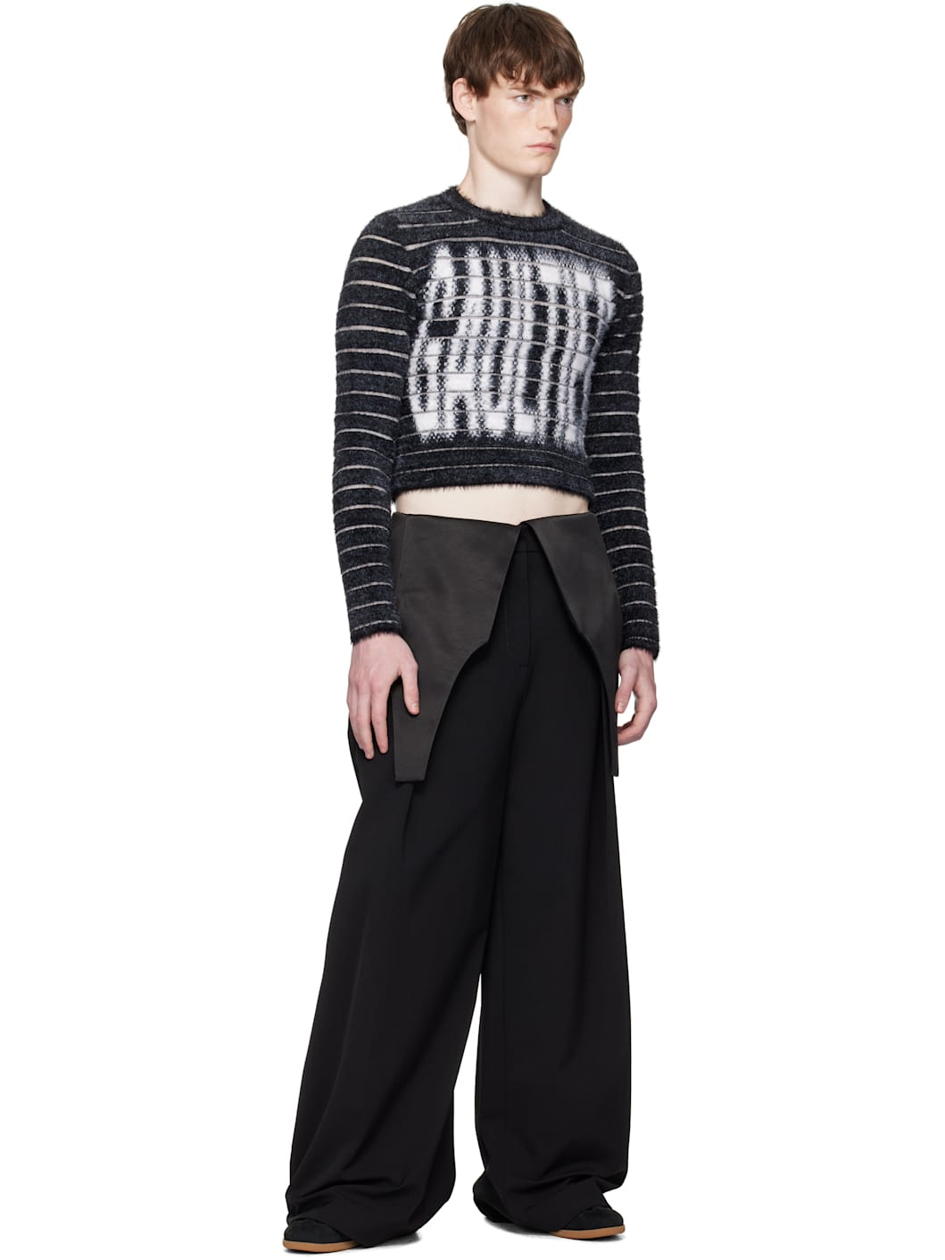 Black & White Jacquard 'Gaultier' Sweater - 4