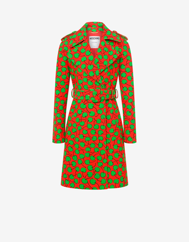ALL-OVER CHERRY PIQUÉ TRENCH COAT 1