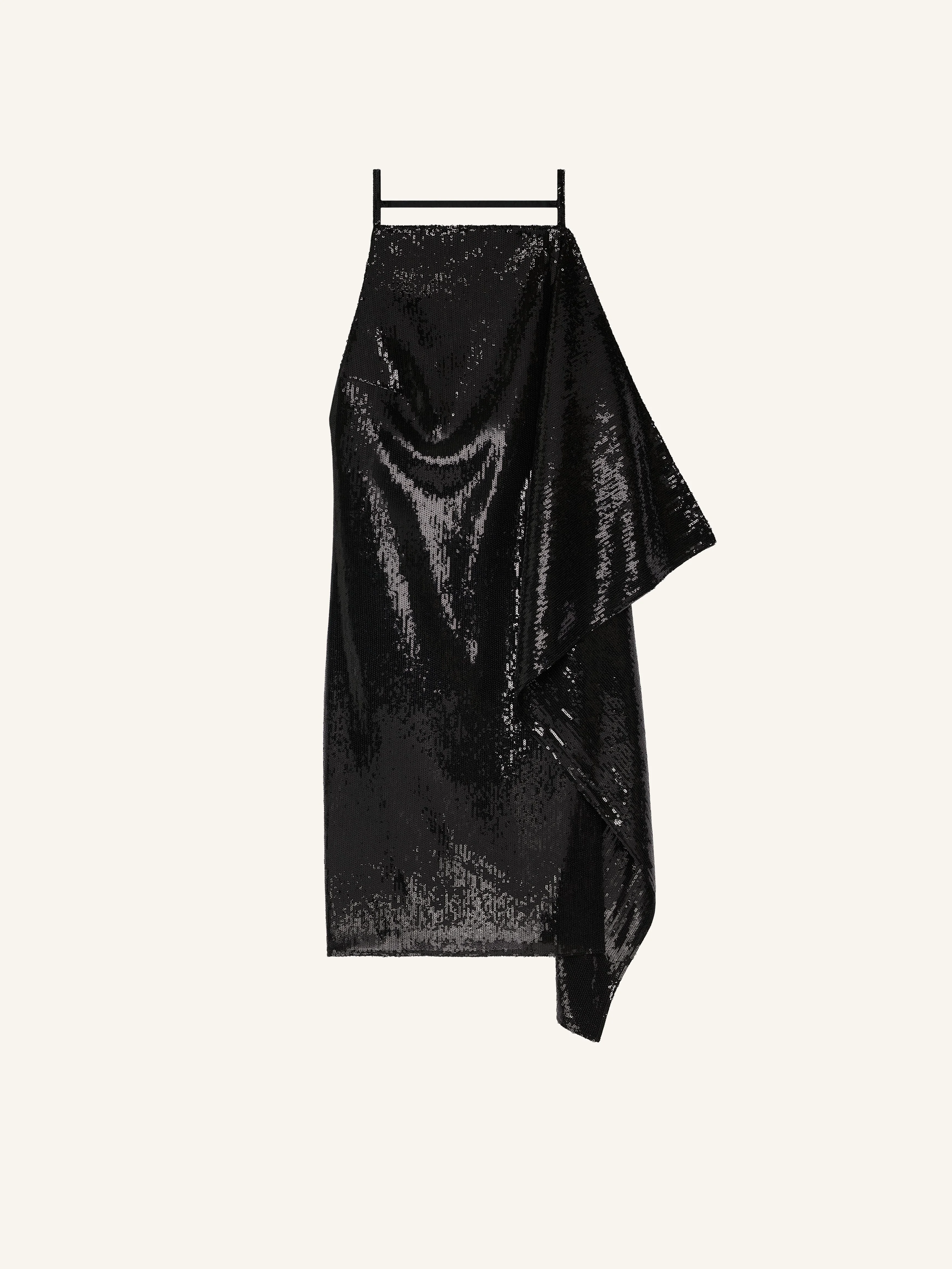 SEQUINED DRAPED DRESS - 1