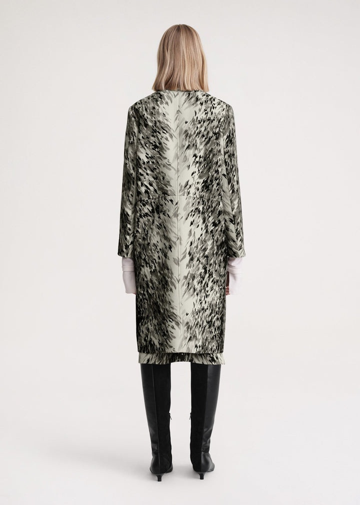 Petite fur-print coat grey - 4