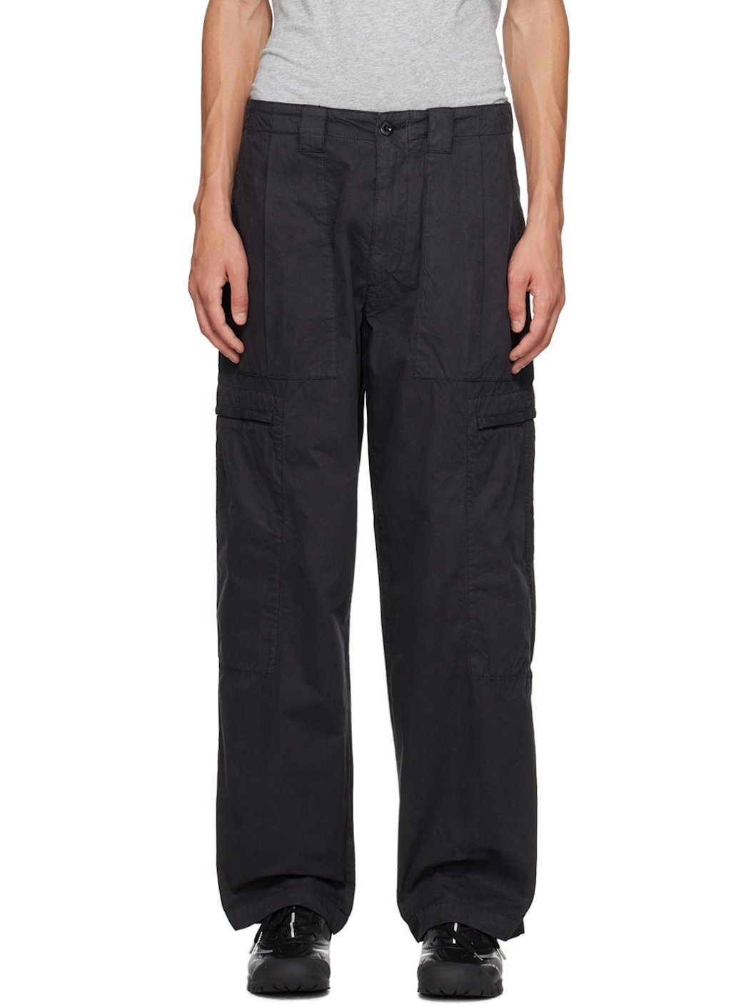 Black Micro Reps Cargo Pants - 1