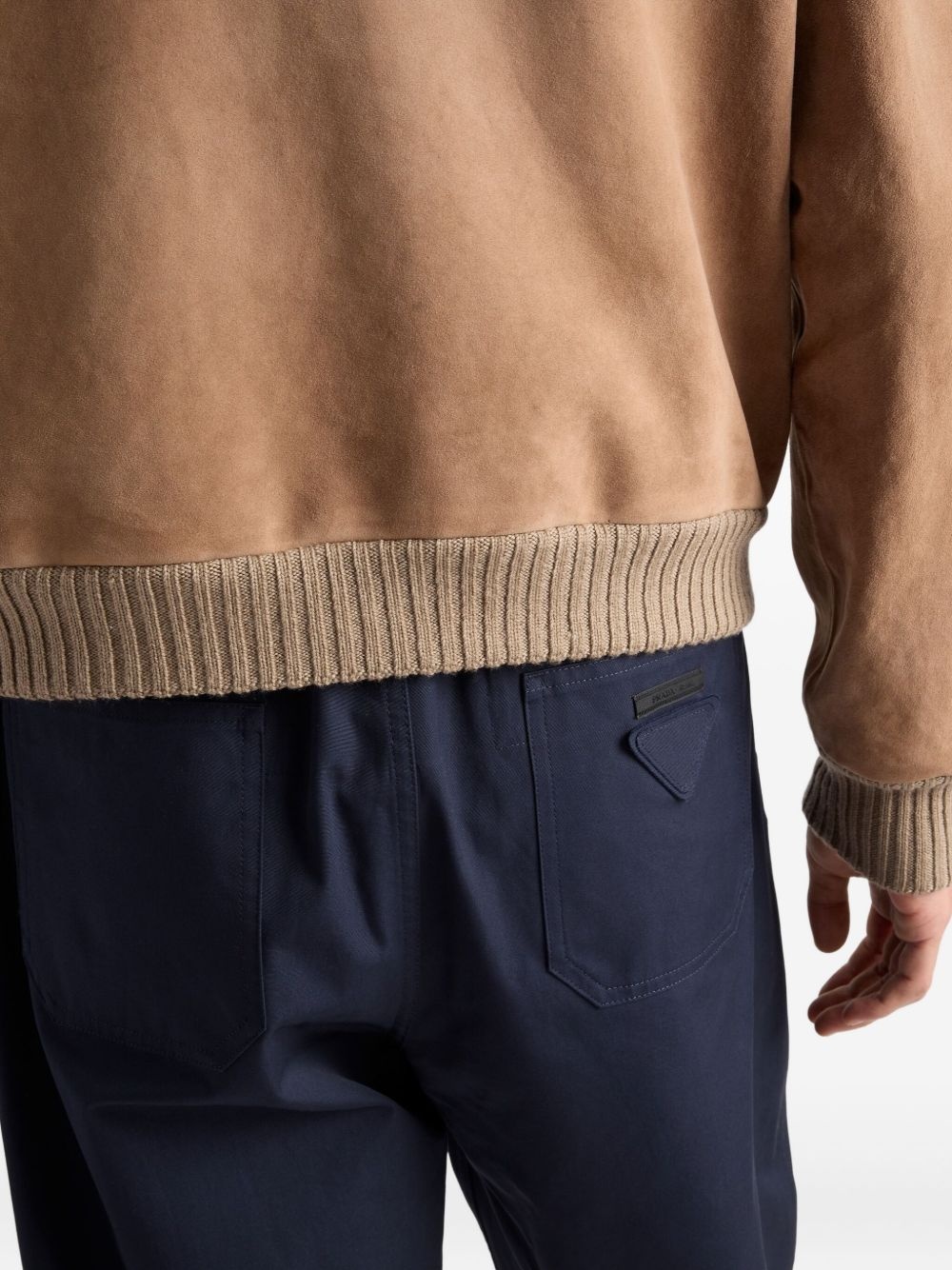 elasticated-waistband straight trousers - 5