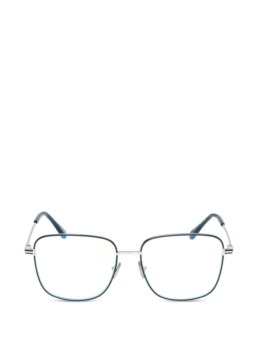 metal square-frame glasses - 1