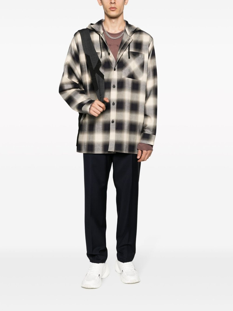 Givenchy hooded checked shirt outlook
