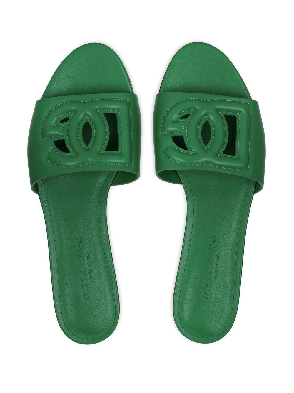 logo-embossed leather sandals - 4