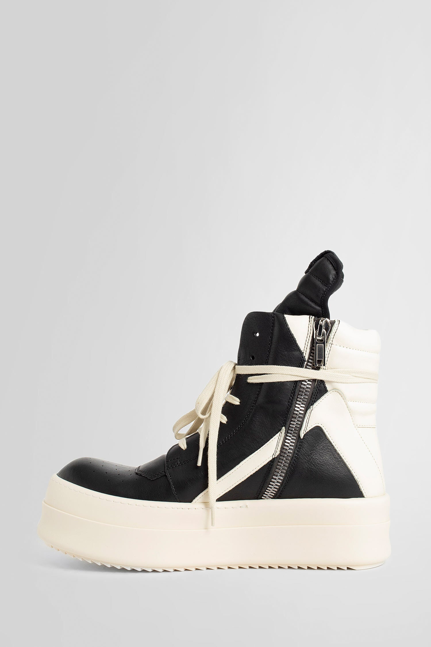 RICK OWENS MAN BLACK&WHITE SNEAKERS - 4