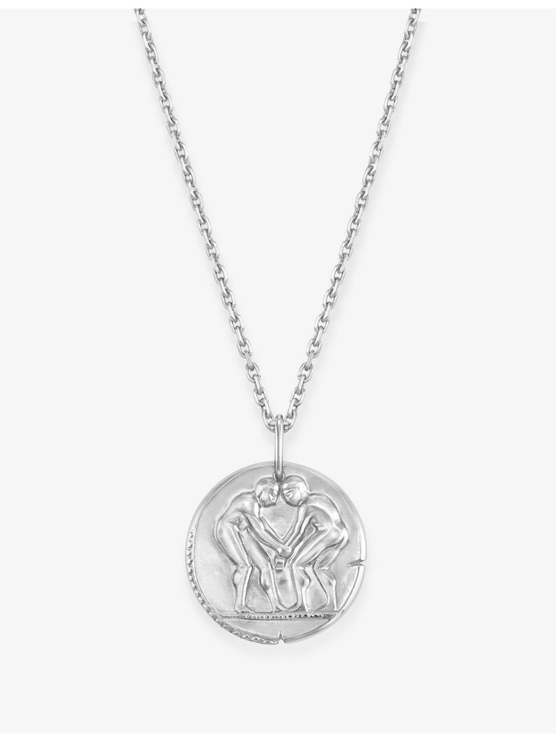 Zodiaque Medal Gemini 18ct White-Gold Pendant 3