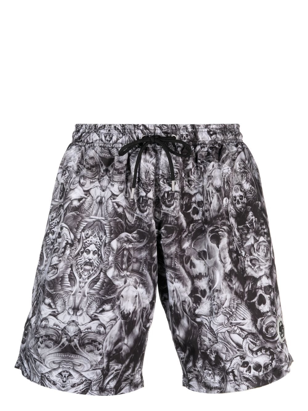 Tattoo graphic-print swim shorts - 1