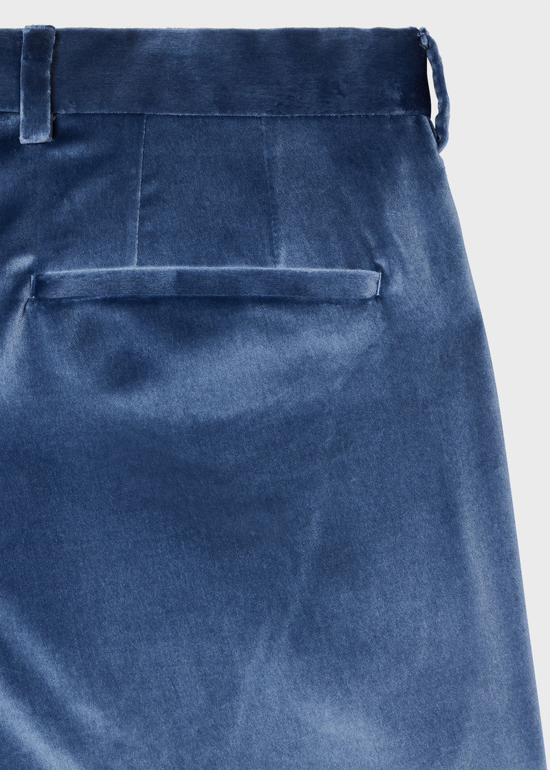 The Soho - Tailored-Fit Blue Velvet Suit 6