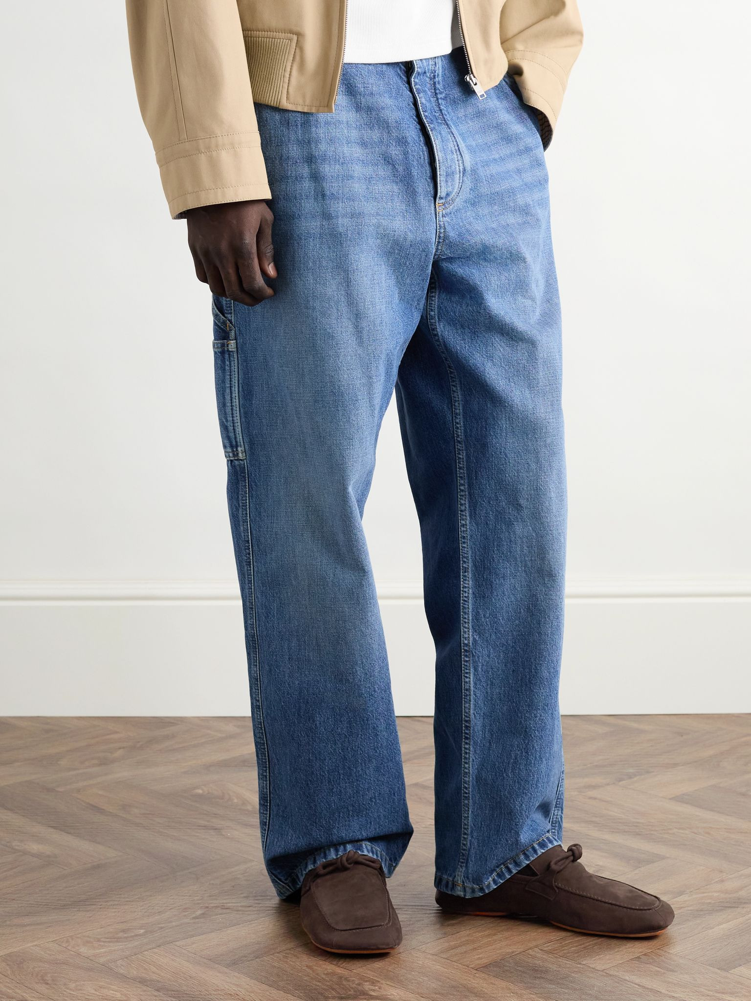 Knot-Detailed Leather-Trimmed Textured-Nubuck Loafers Dark brown - 2