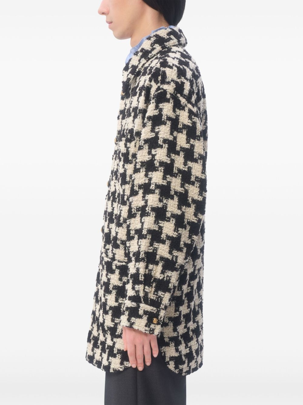 pied-de-coque wool shirt jacket - 5