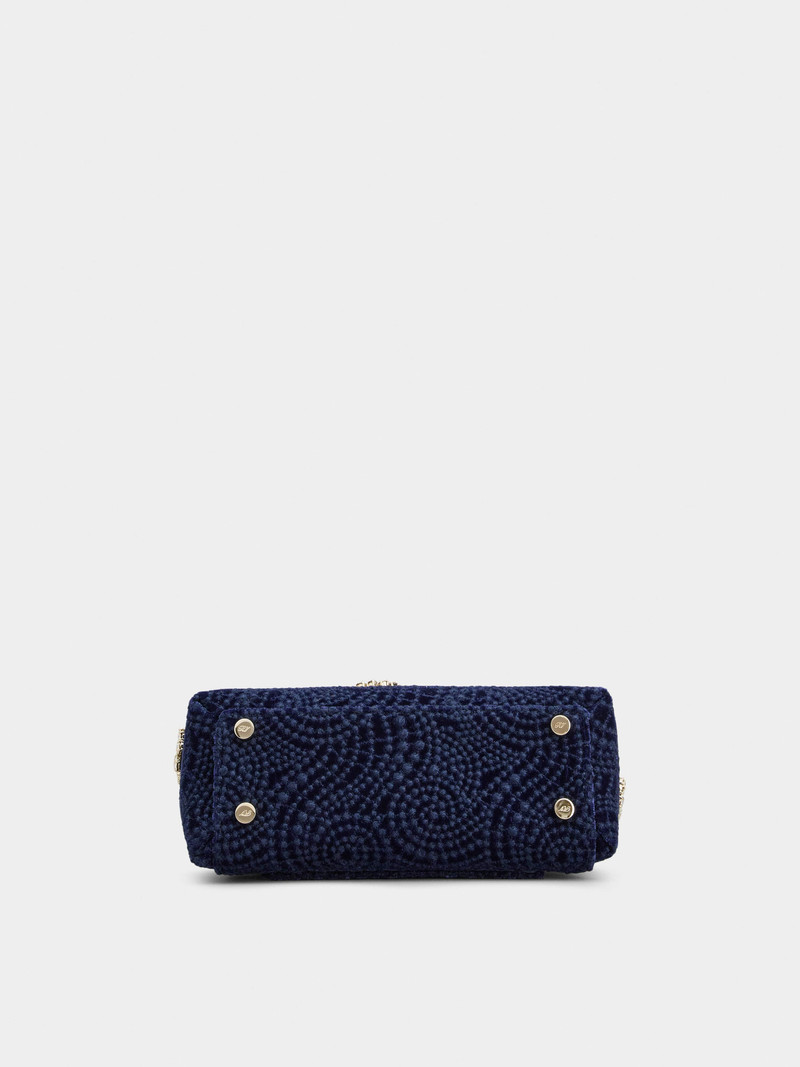 Viv' Cabas Jewel Flower Strass Buckle Mini Bag in Velvet 6