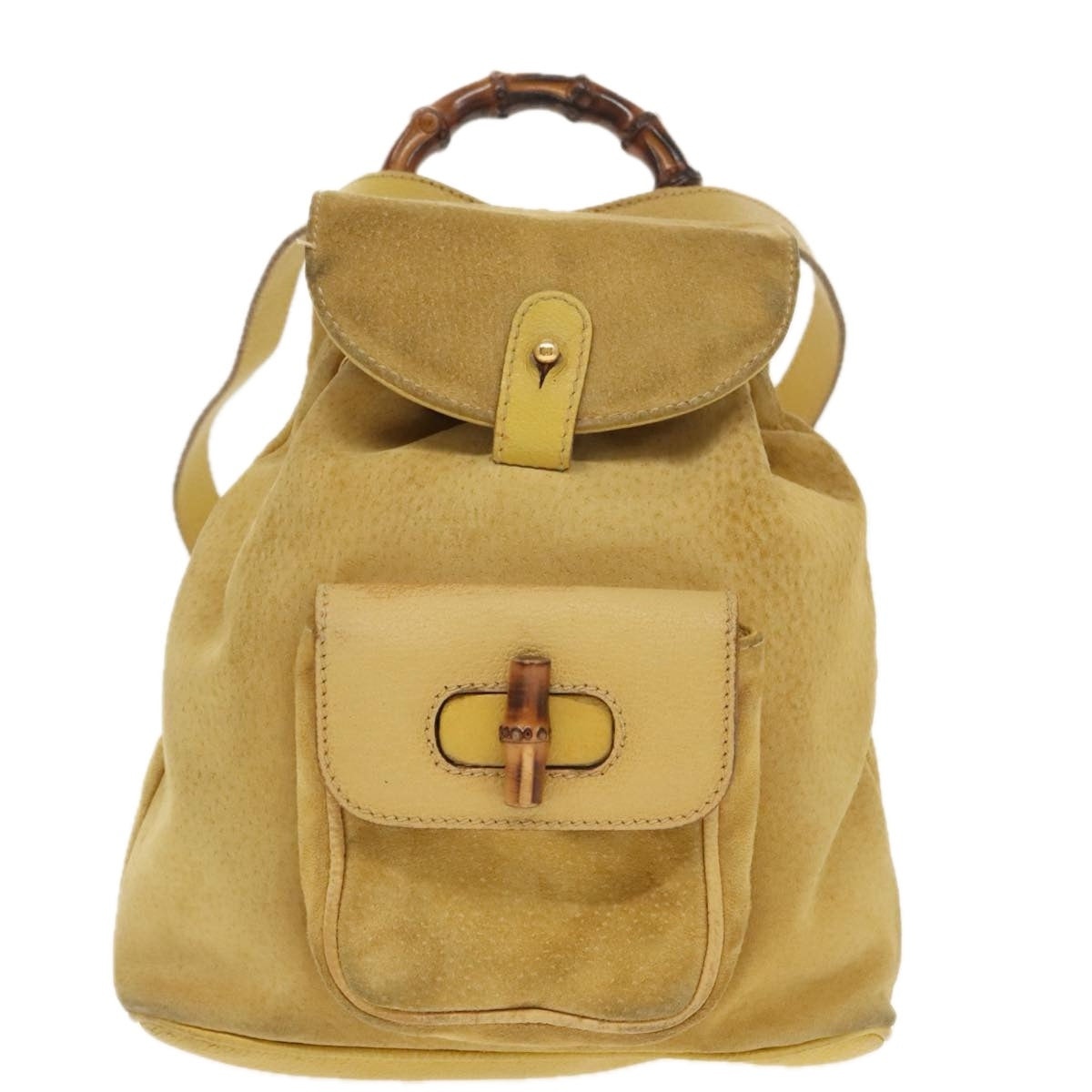 GUCCI Bamboo Backpack Suede Leather Yellow Gold 003 2058 003 2058 - 2