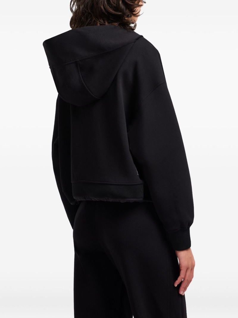 zip-up quilted-hem hoodie 4